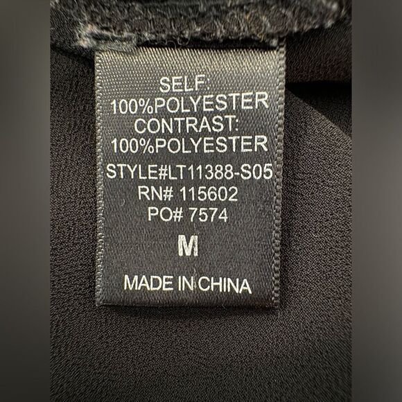 Anthropologie Lush Black Long Sleeve Sheer Top Lace Accents Women’s Size Medium - Picture 13 of 15